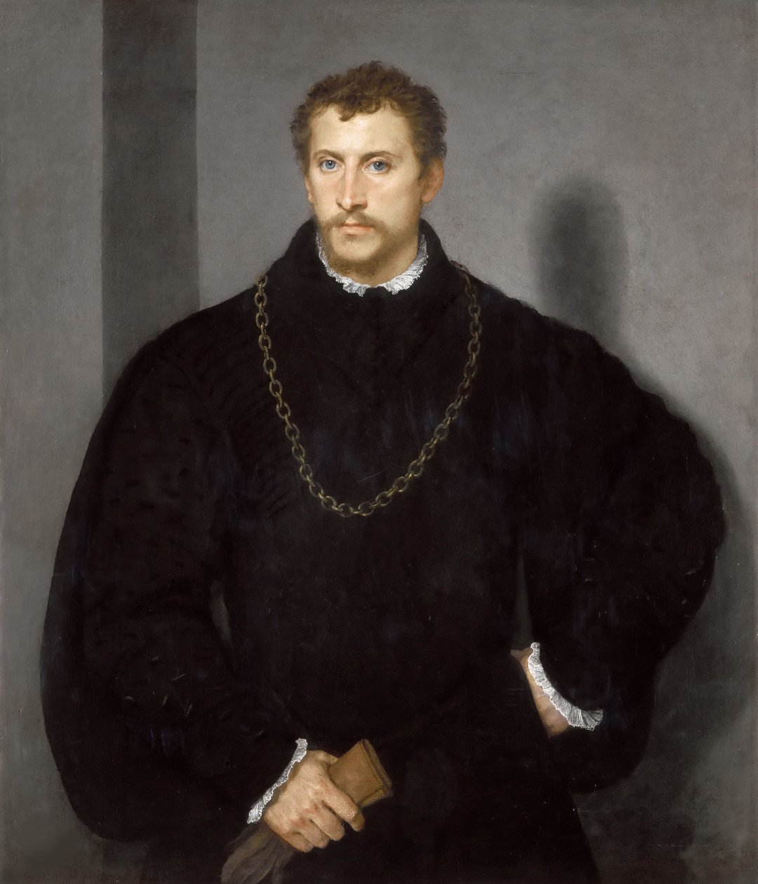 Retrato de un joven inglés Retrato de un joven con ojos grises, 1540-1545 de Tiziano Vecelli