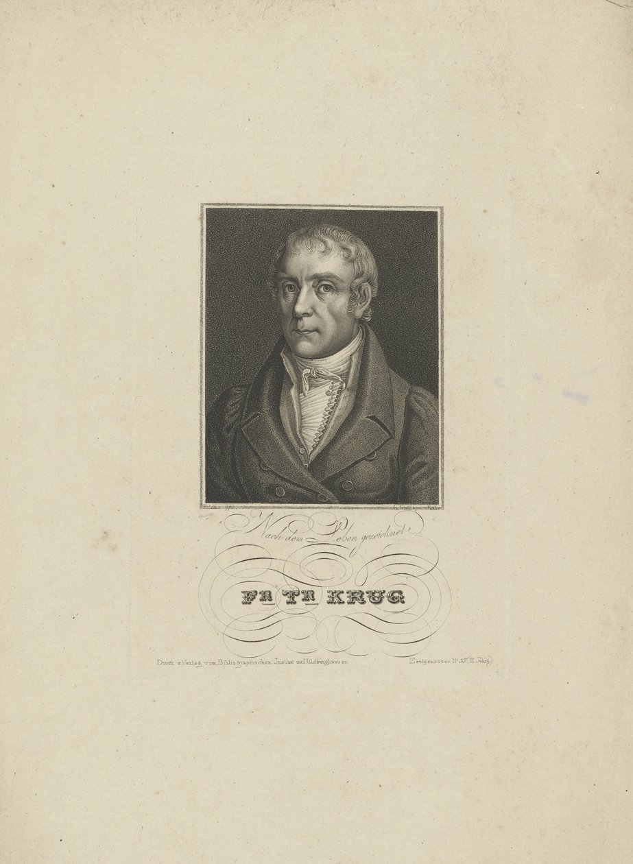 Retrato de Wilhelm Traugott Krug 1770-1842, 1828-1829 de Tobias Falcke