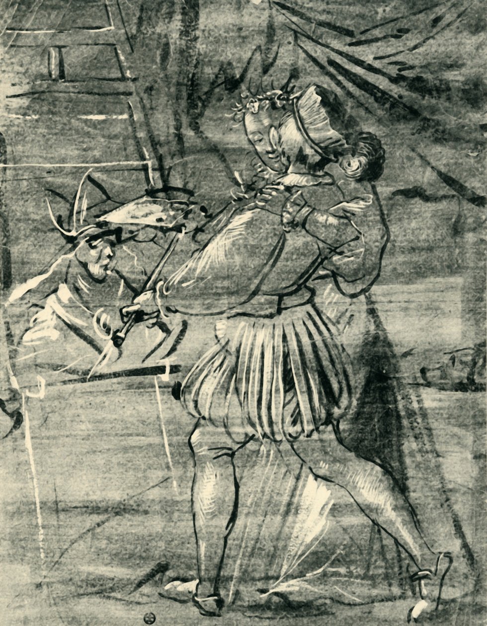 Artista con joven frente a un caballete, 1580, 1943 de Tobias Stimmer