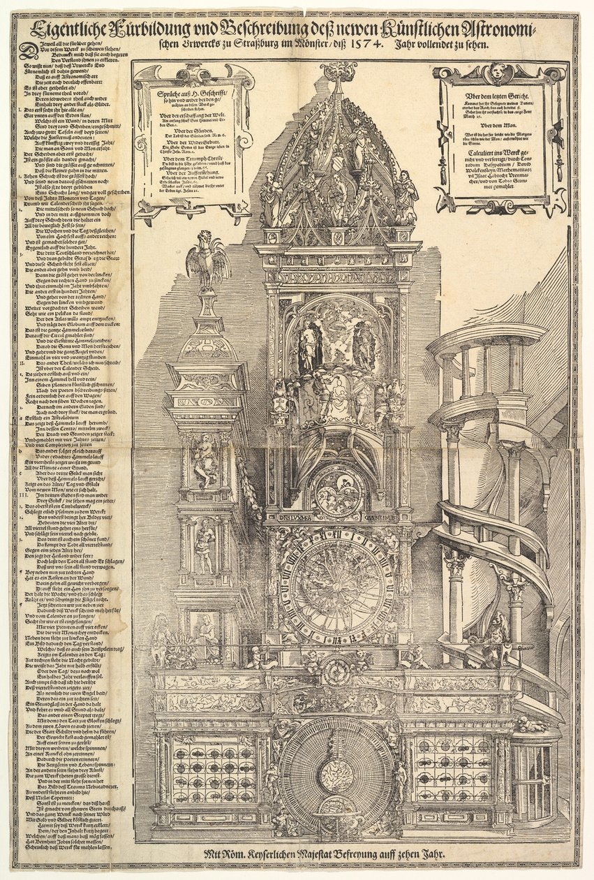 Reloj astronómico en la catedral de Estrasburgo, 1574 de Tobias Stimmer