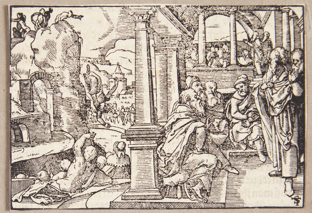 Spurius Cassius es lanzado desde un acantilado de Tobias Stimmer