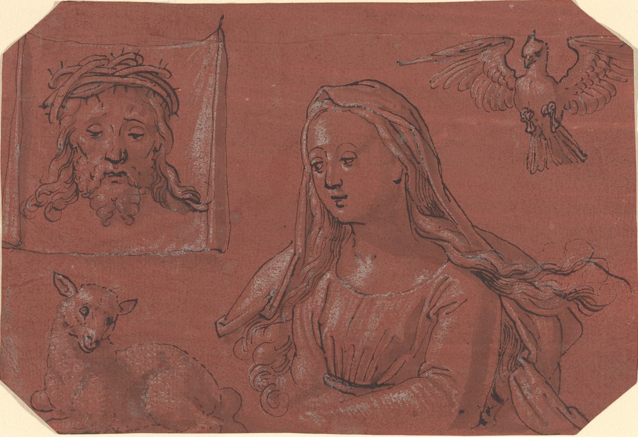 Estudios del Sudario y Santa Inés de Tobias Stimmer