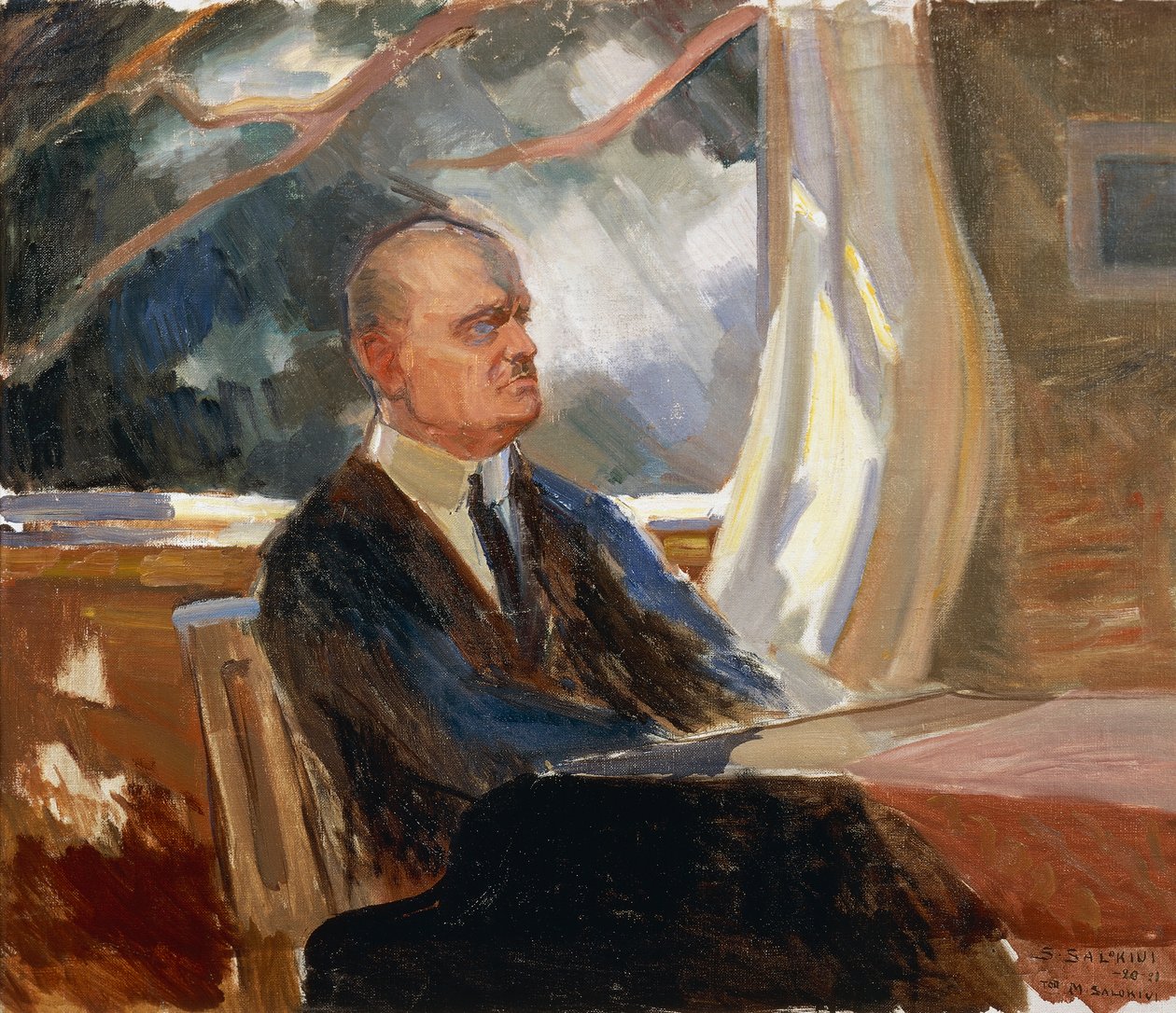 Retrato del compositor y violinista finlandés Jean Sibelius (Hameenlinna de Toivo Santeri Salokivi