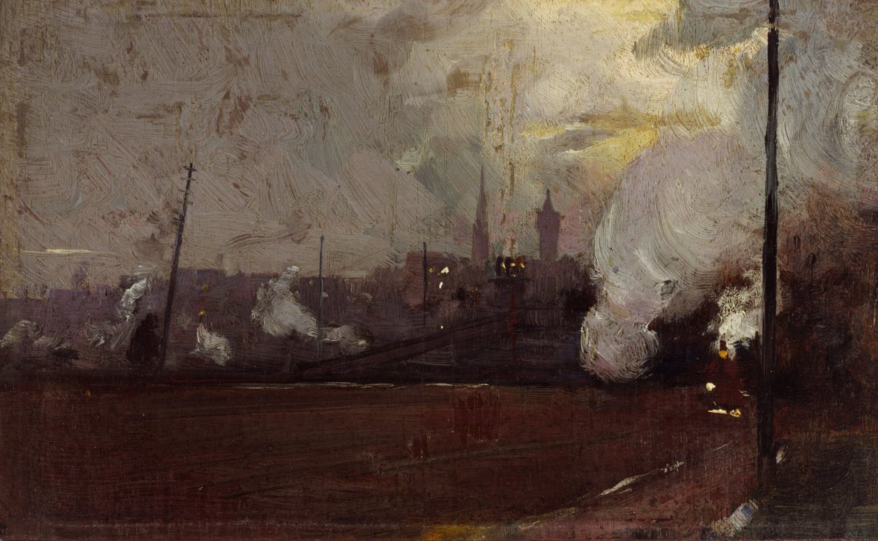 Tren nocturno a Hawthorn de Tom Roberts