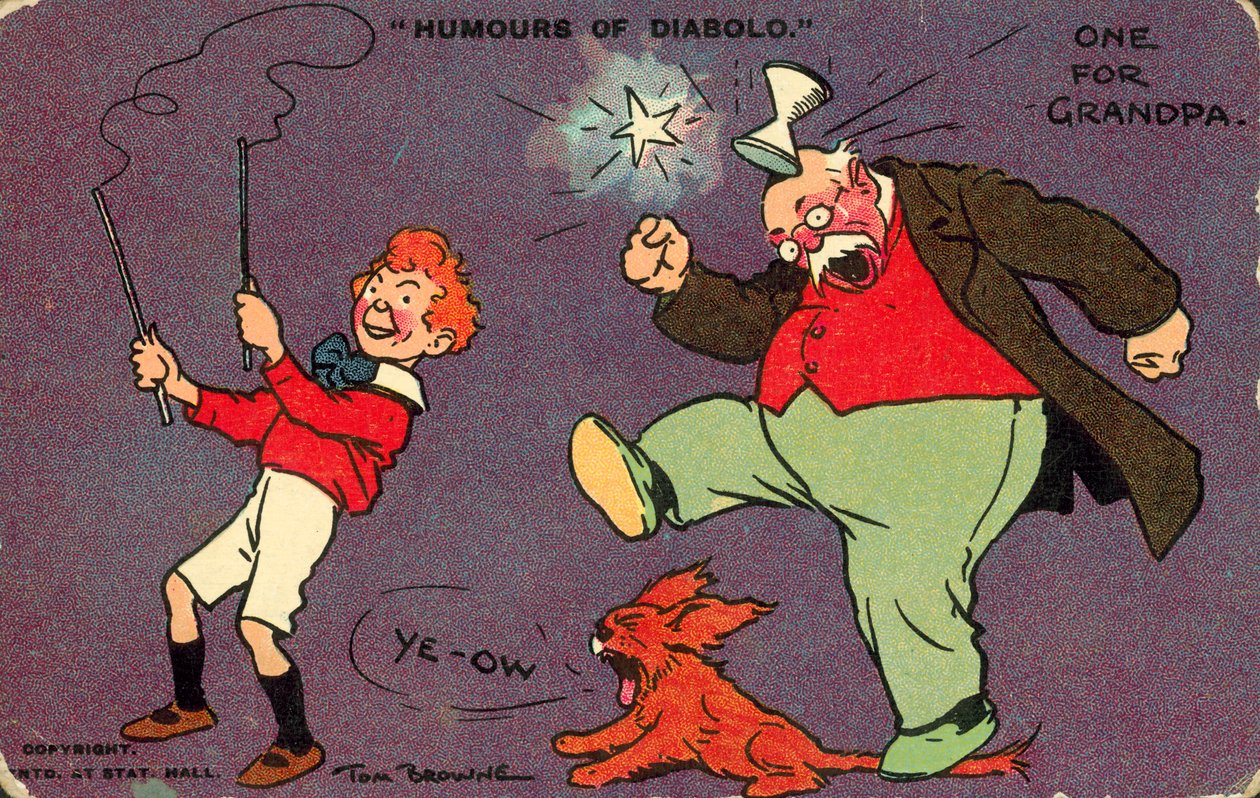 Humores del diábolo (litografía en color) de Tom Browne