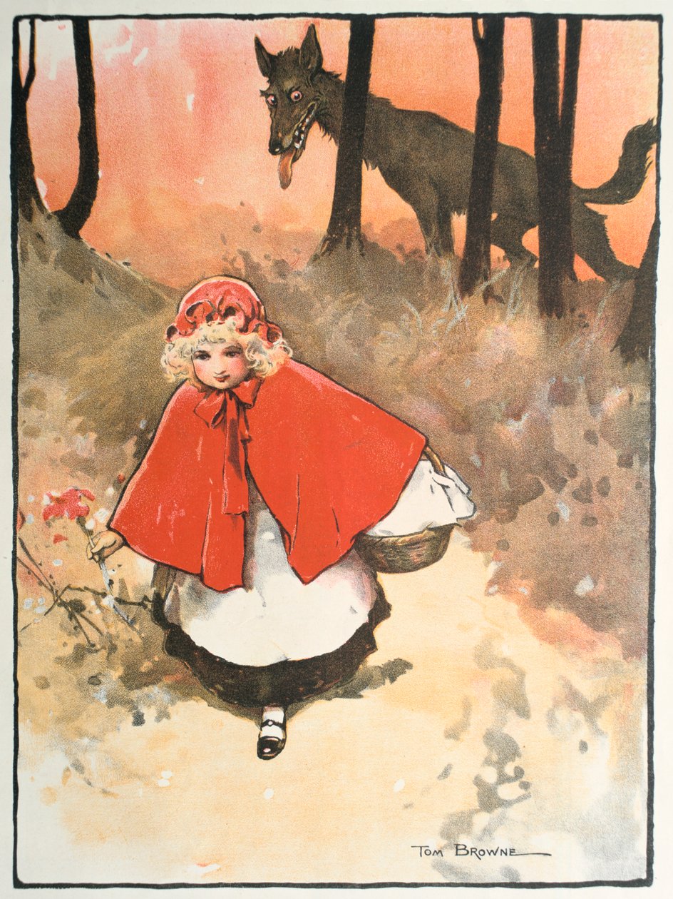 Escena de Caperucita Roja, 1900 de Tom Browne