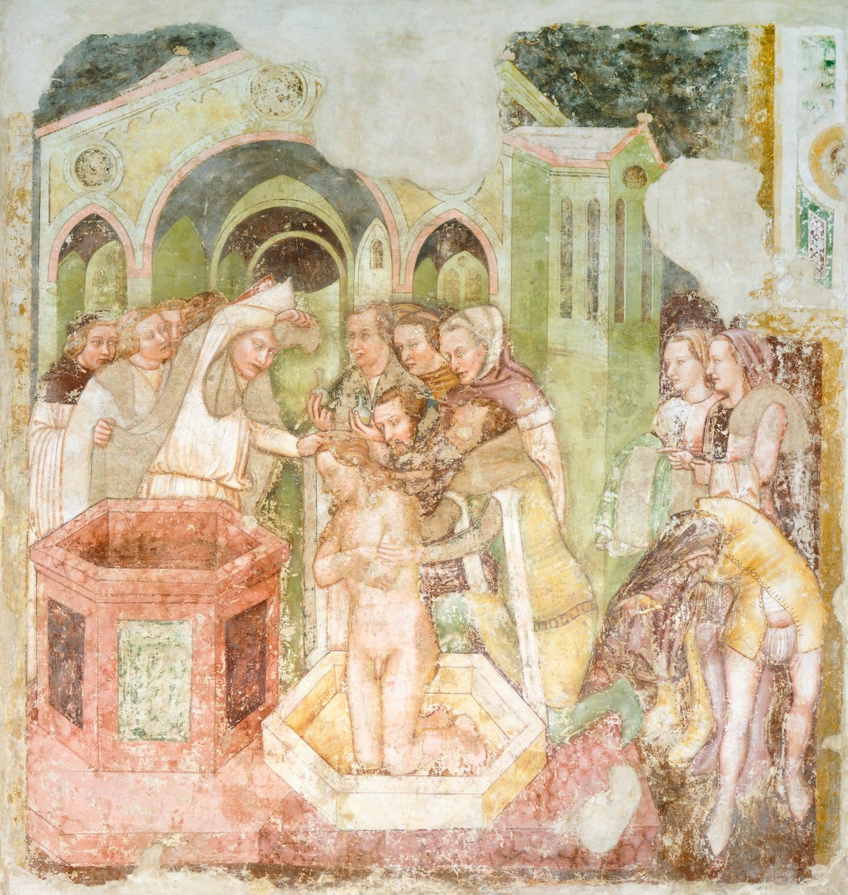 El bautismo del Príncipe de Inglaterra (detalle) de Tomaso da (late 15th century) Modena