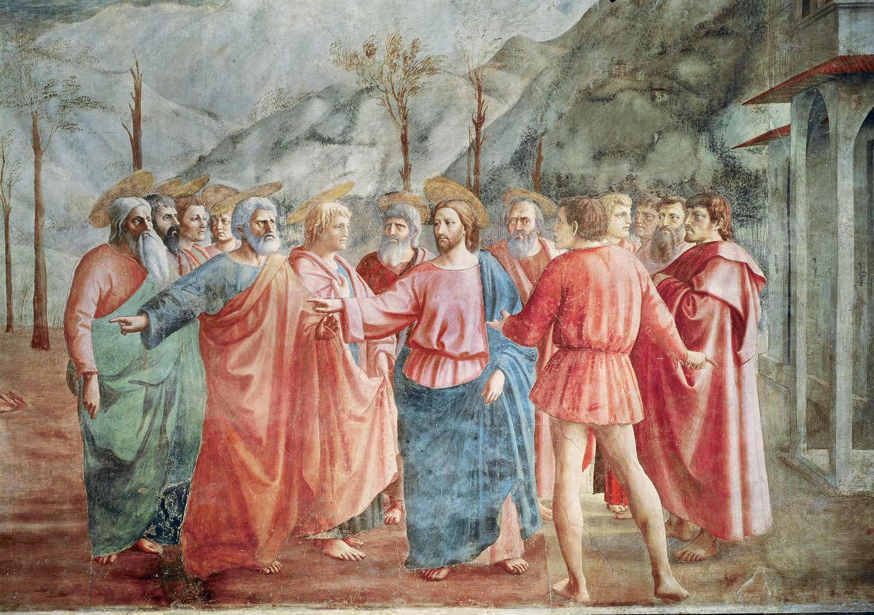 Detalle de Cristo y sus discípulos, de El tributo, c.1427 (detalle) de Tommaso Masaccio