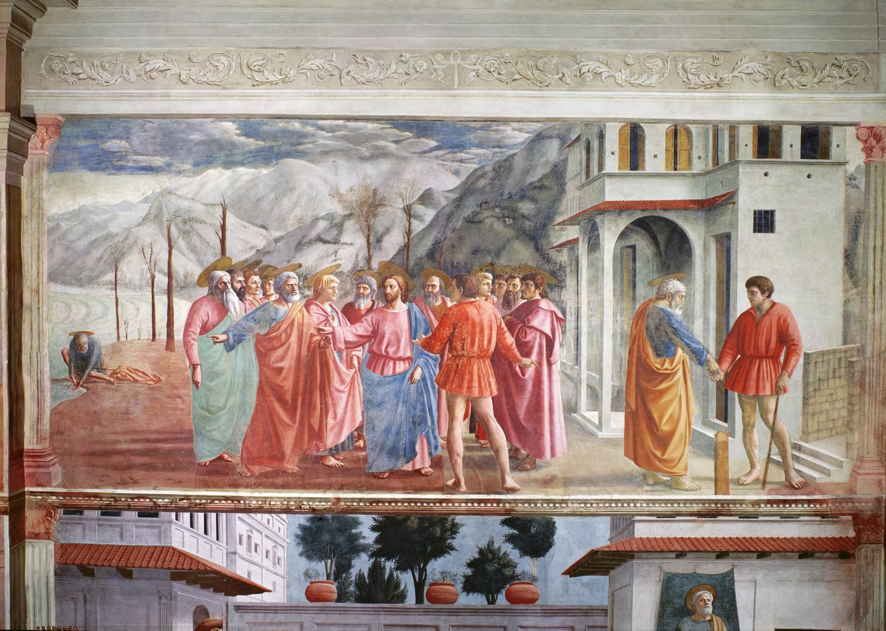 El Tributo, de la Capilla Brancacci, c.1426 de Tommaso Masaccio