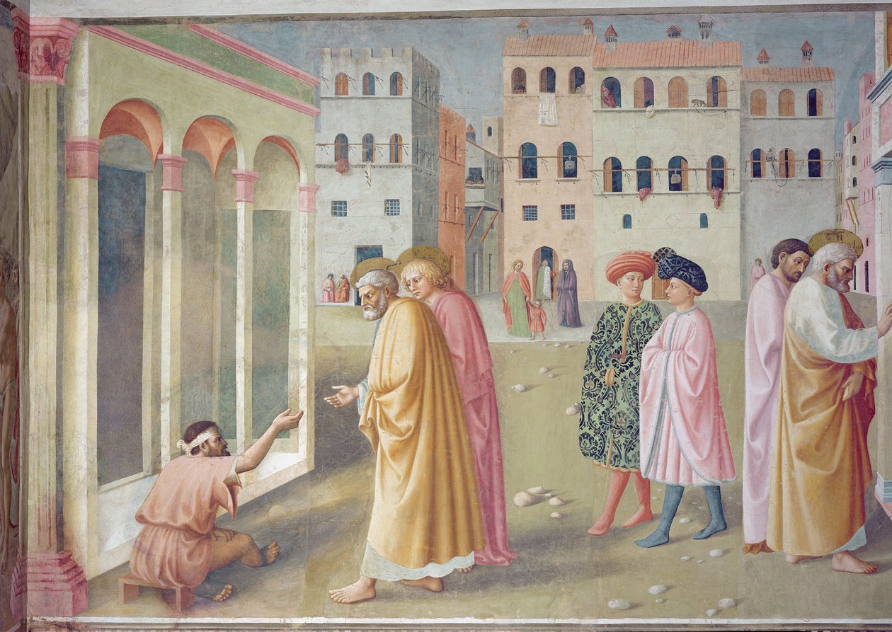 San Pedro sanando a un lisiado, c.1427 (detalle) de Tommaso Masolino da Panicale