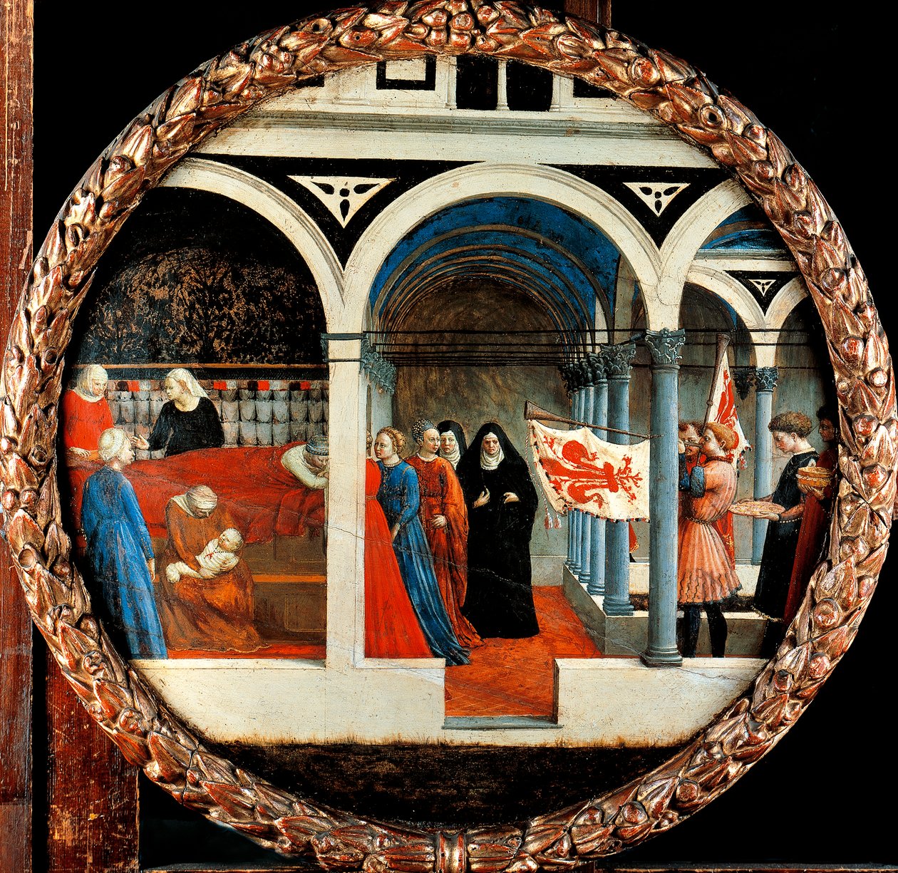 Nacimiento de Tommaso Masaccio (1401-1428), temple sobre lienzo, 56 cm de diámetro de Tommaso Masaccio