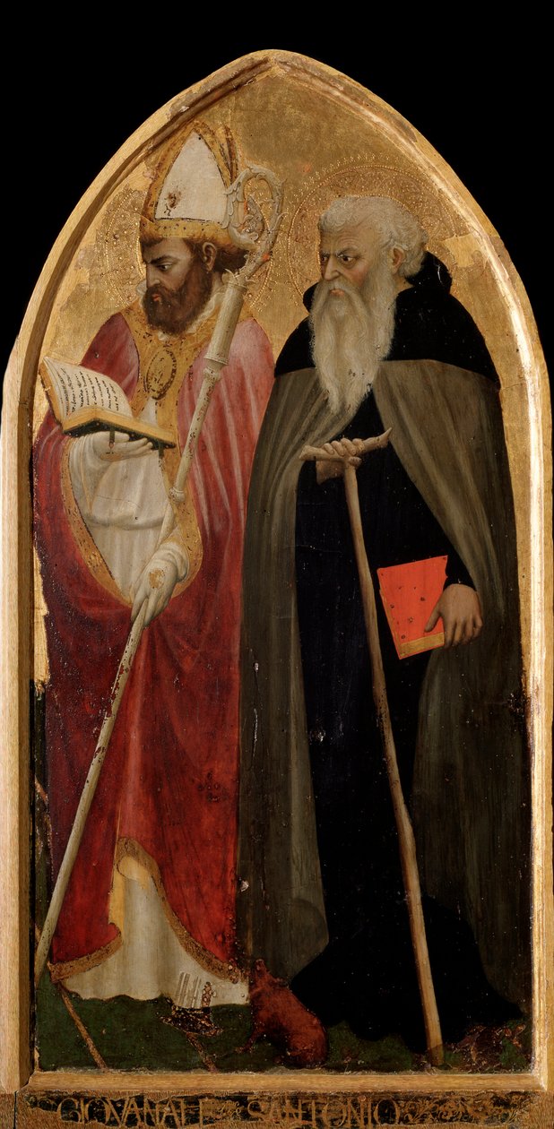 Tríptico de San Giovenale: panel derecho con San Antonio el Grande y San Juvenal de Tommaso Masaccio