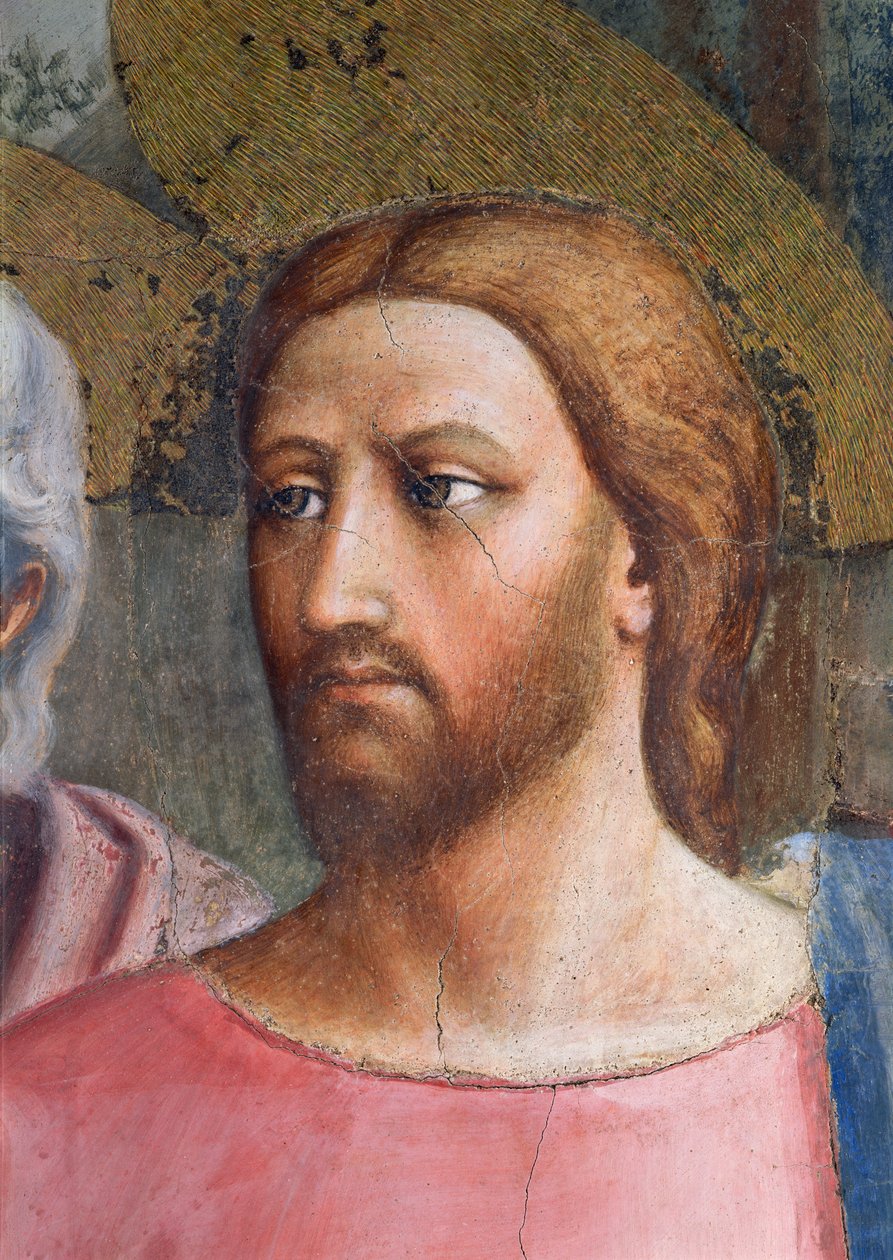 El tributo: Cabeza de Cristo, (detalle), c.1427 de Tommaso Masaccio