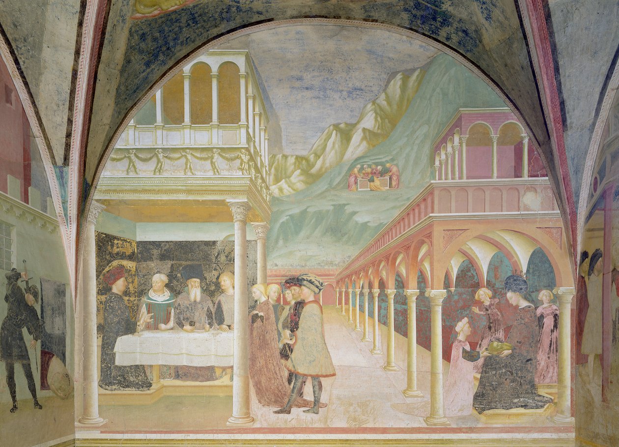 El banquete de Herodes, del ciclo de la vida de San Juan Bautista de Tommaso Masolino da Panicale