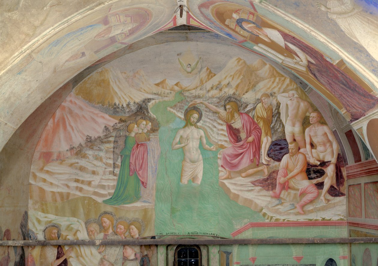 El Bautismo de Cristo, del Ciclo de la Vida de San Juan Bautista de Tommaso Masolino da Panicale