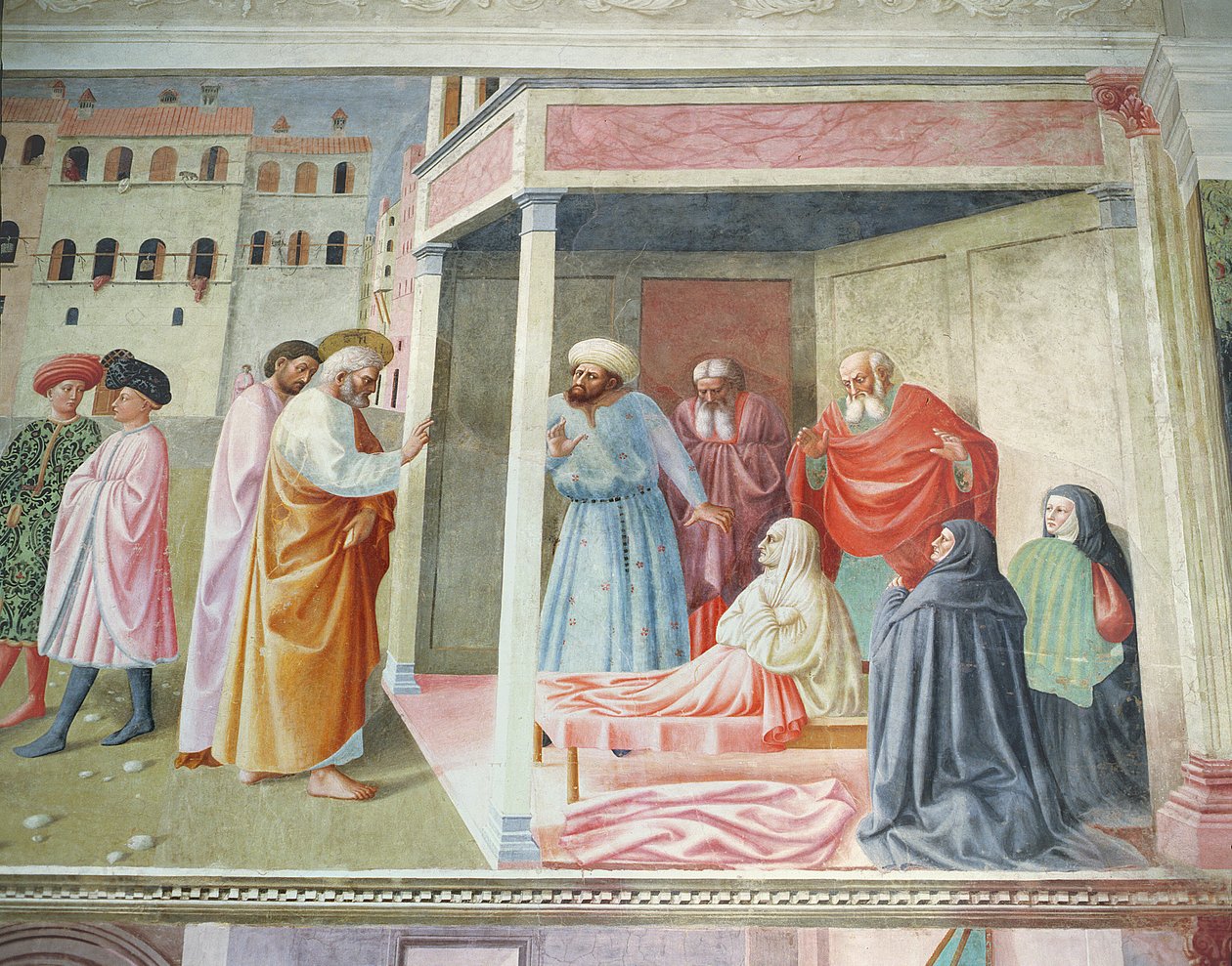 La Resurrección de Tabita (detalle) de Tommaso Masolino da Panicale