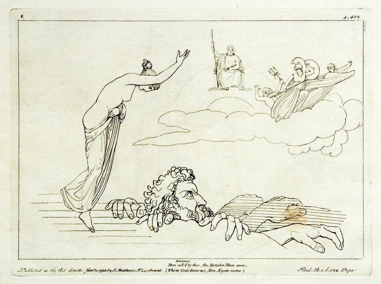 (2) Flaxman Ilíada 1793, grabado 1795, 185 x 251 mm de Tommaso Piroli
