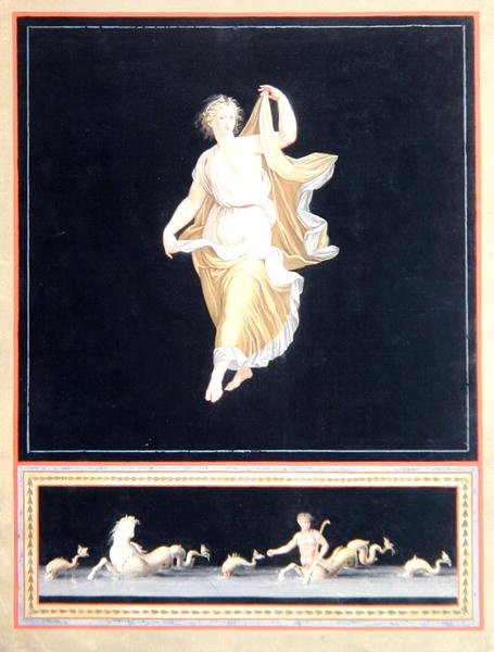 Copia de una pintura alegórica pompeyana, diseño de papel tapiz panorámico, c.1790 de Tommaso Piroli