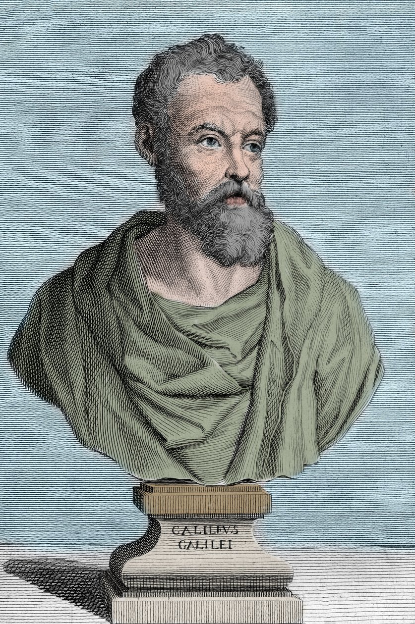 Retrato de Galileo Galilei llamado Galileo, astrónomo italiano (1564-1642) grabado por Tommaso Piroli (1752-1824) colección privada de Tommaso Piroli