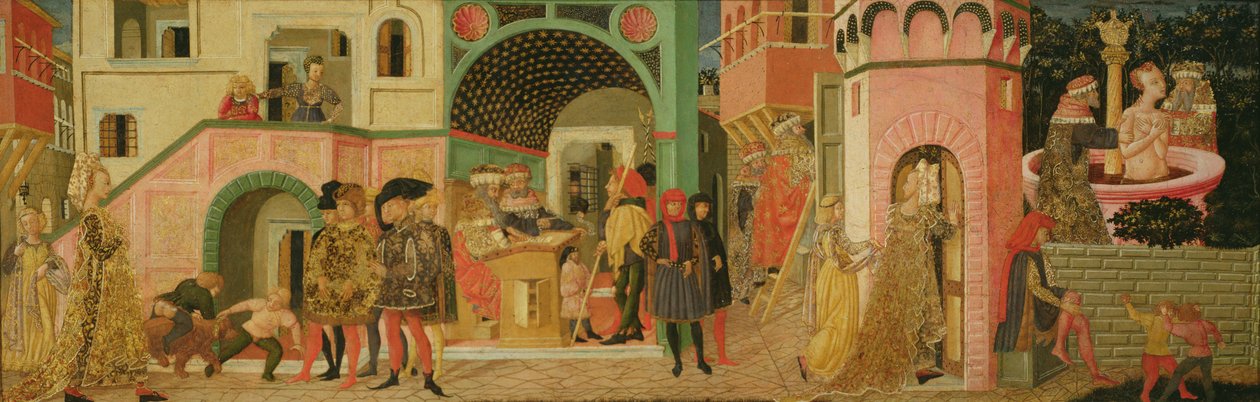 La historia de Susana, panel frontal de un cofre de bodas, c.1450 de Giovanni di Ser Giovanni