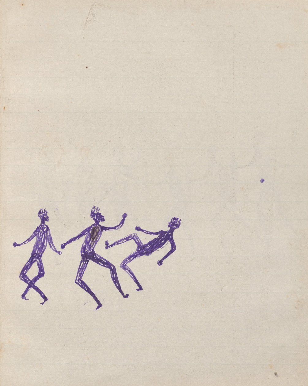 Kwatkwat - (Aborígenes peleando) Cuaderno de bocetos principalmente de actividades de aborígenes y blancos de Tommy McRae