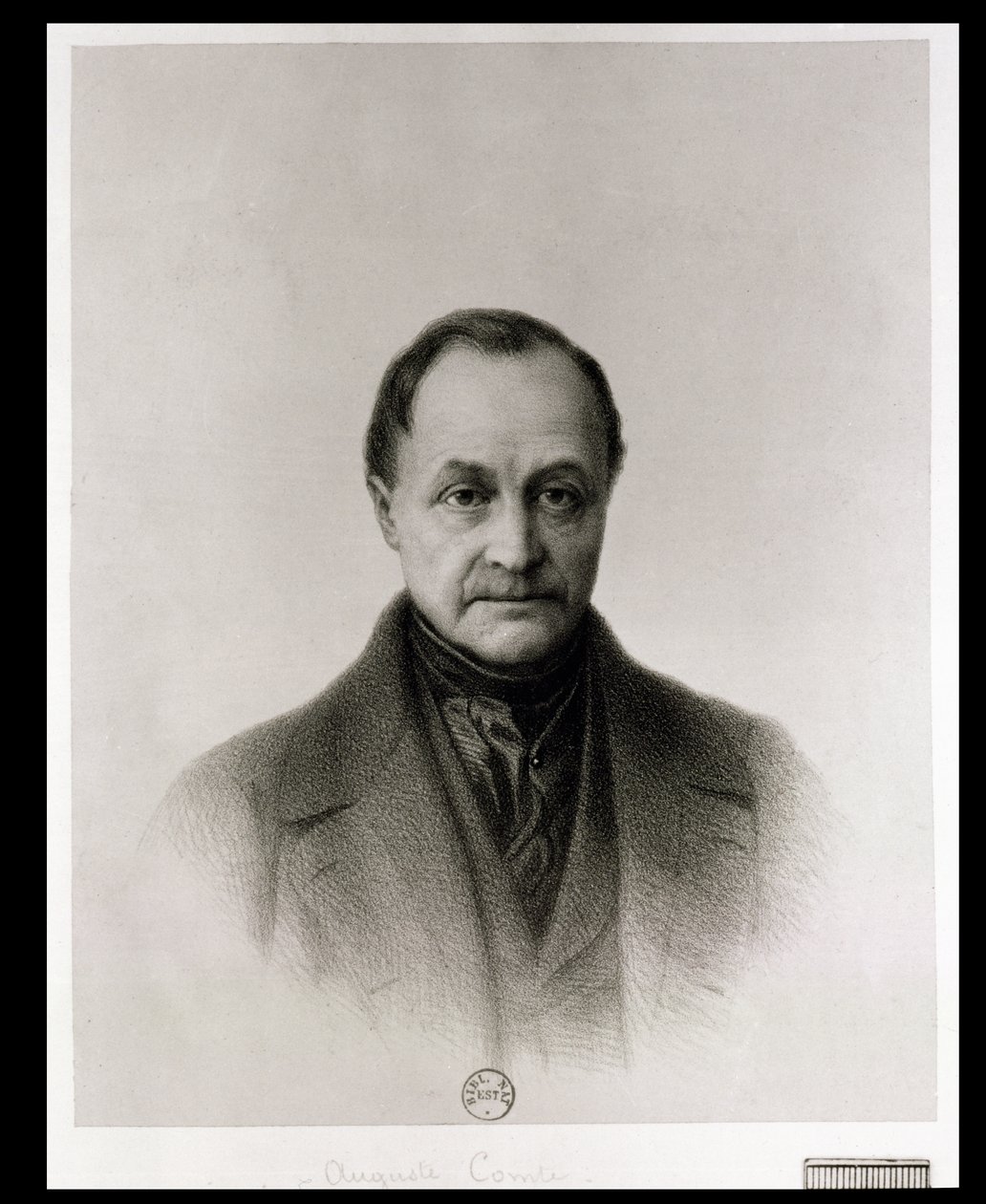 Retrato de Auguste Comte (1798-1857), filósofo francés de Tony Toullion