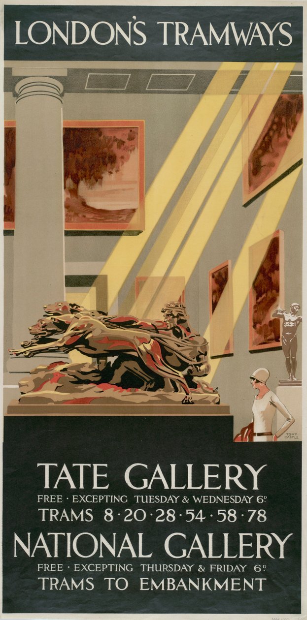 Galería Tate, Galería Nacional, cartel de tranvías del Consejo del Condado de Londres, 1927 de Tony Castle