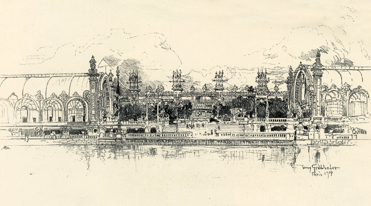 Los pabellones de horticultura y silvicultura por Tony Grubhofer, 1900 de Tony Grubhofer