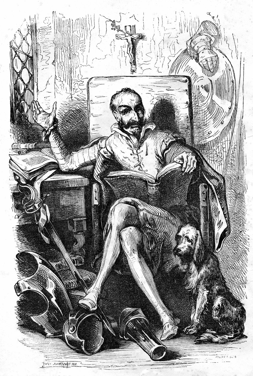 Cervantes como Don Quijote de Tony Johannot