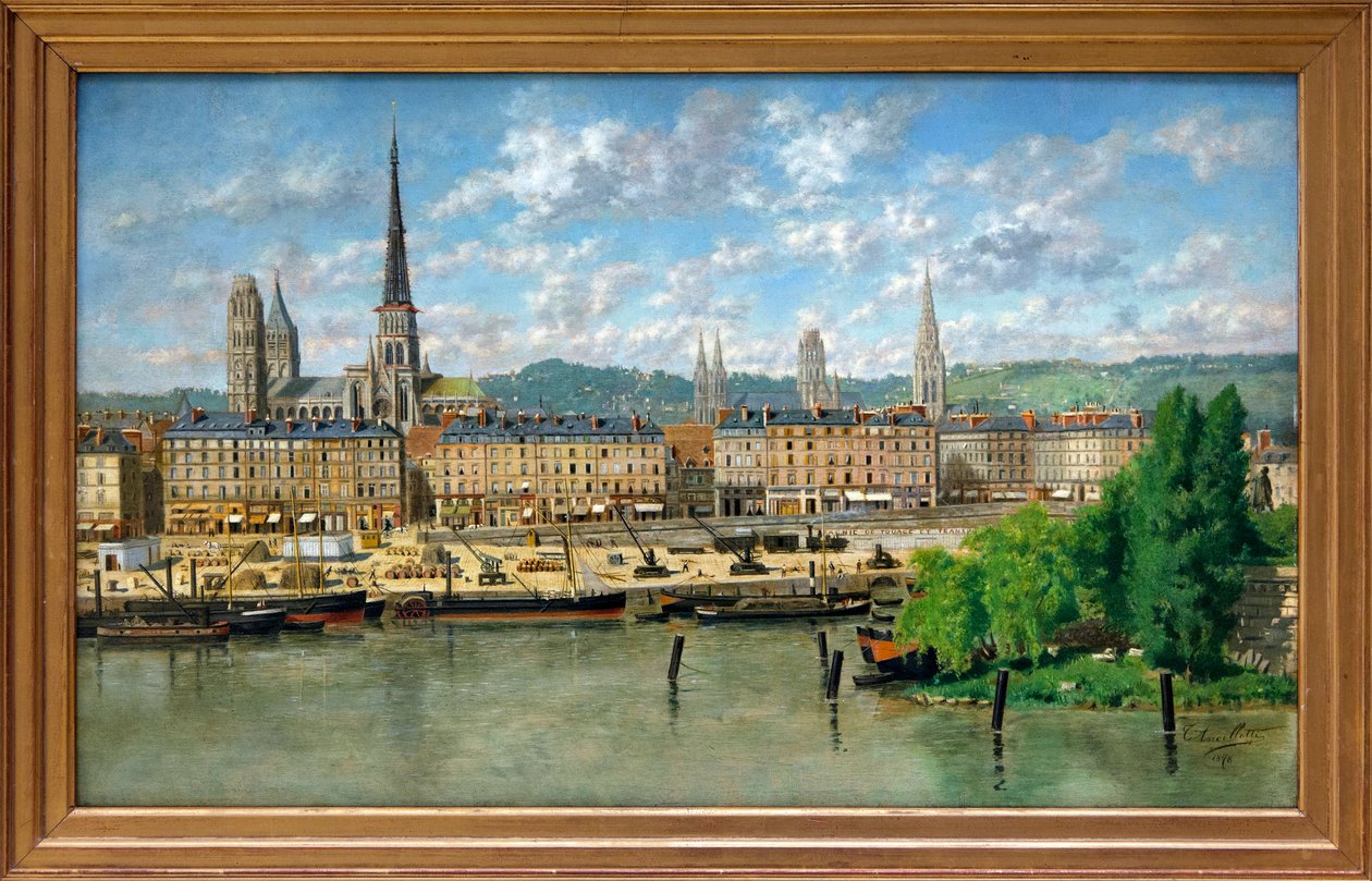 El puerto de Rouen (óleo sobre lienzo) de Torello Ancillotti