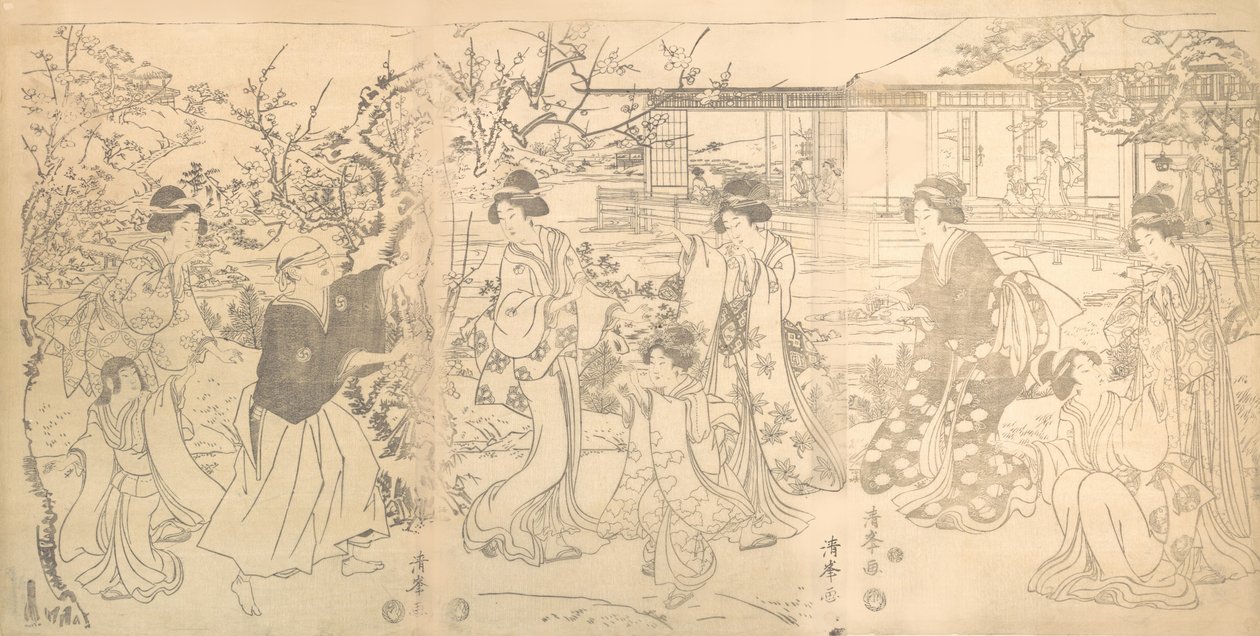 Escena de la venganza de Chushingura de los 47 leales minoristas, ca. 1820 de Torii Kiyomine