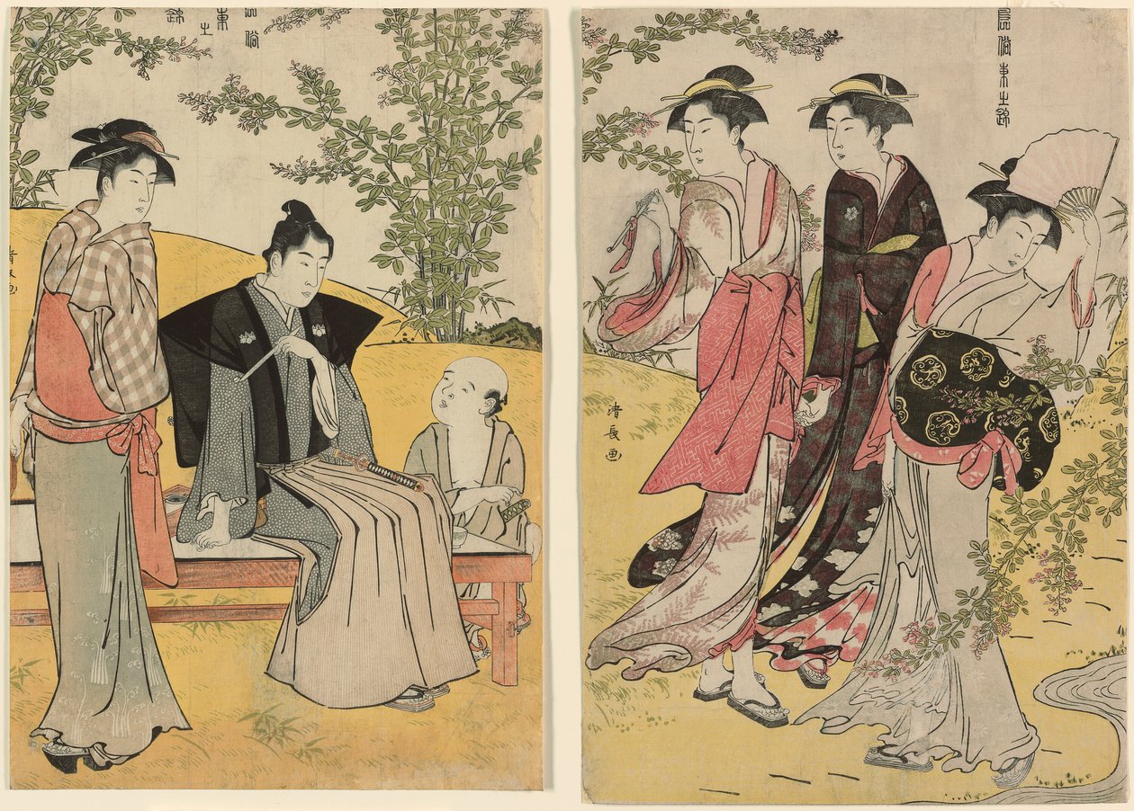 Una excursión en Hagidera, de la serie "Un Brocado de Modales Orientales (Fuzoku Azuma no nishiki)" de Torii Kiyonaga