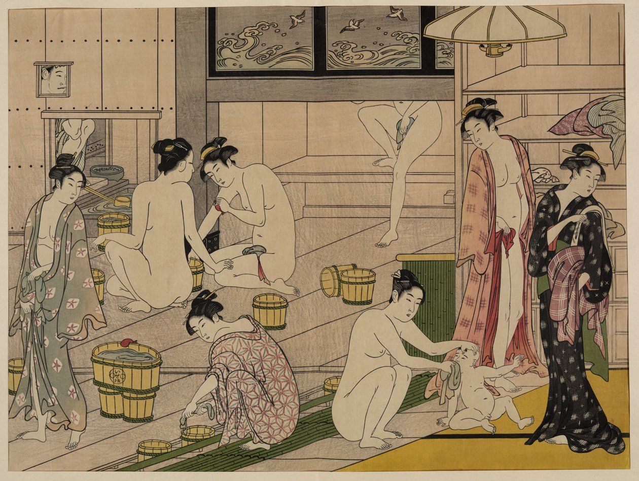 Casa de baños, c.1785 de Torii Kiyonaga