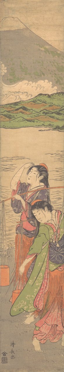 Danza de las doncellas de la playa, finales del siglo XVIII de Torii Kiyonaga