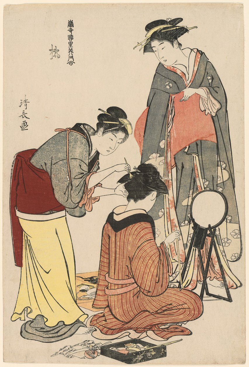 Entretenedores del Tachibana, de la serie "Una colección de bellezas contemporáneas de los barrios de placer" de Torii Kiyonaga
