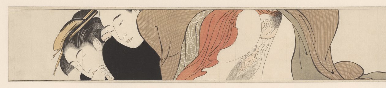 Geisha con los ojos cerrados. Sode no maki (título de la serie) de Torii Kiyonaga