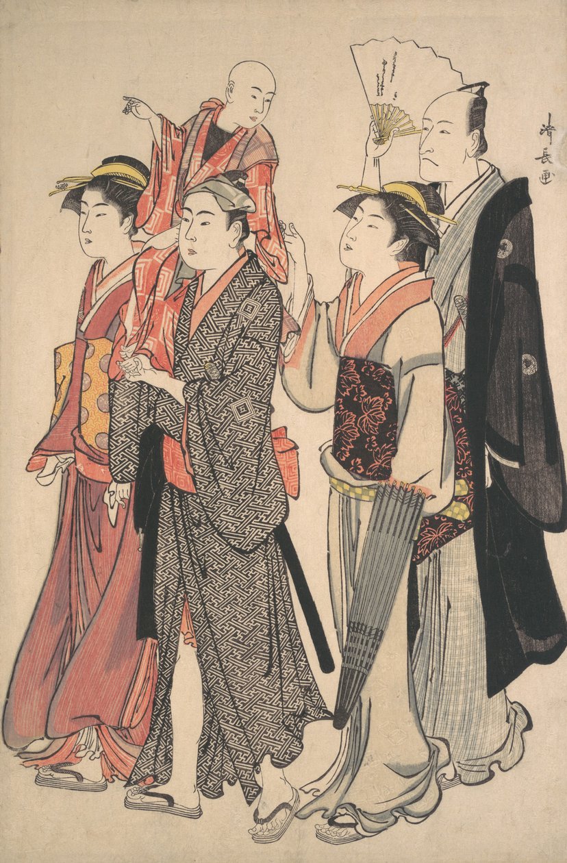 Ichikawa Danjuro V y su familia, 1782 de Torii Kiyonaga