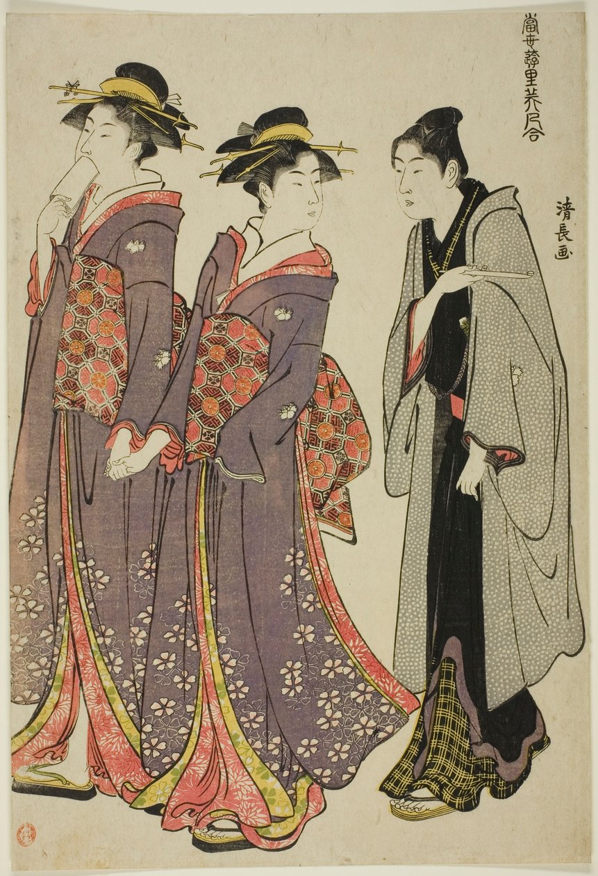Paseo, de la serie "Una colección de bellezas contemporáneas de los barrios de placer" de Torii Kiyonaga