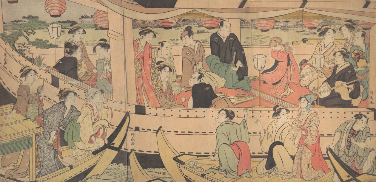 Vacaciones en el río Sumida, 1788-1790 de Torii Kiyonaga