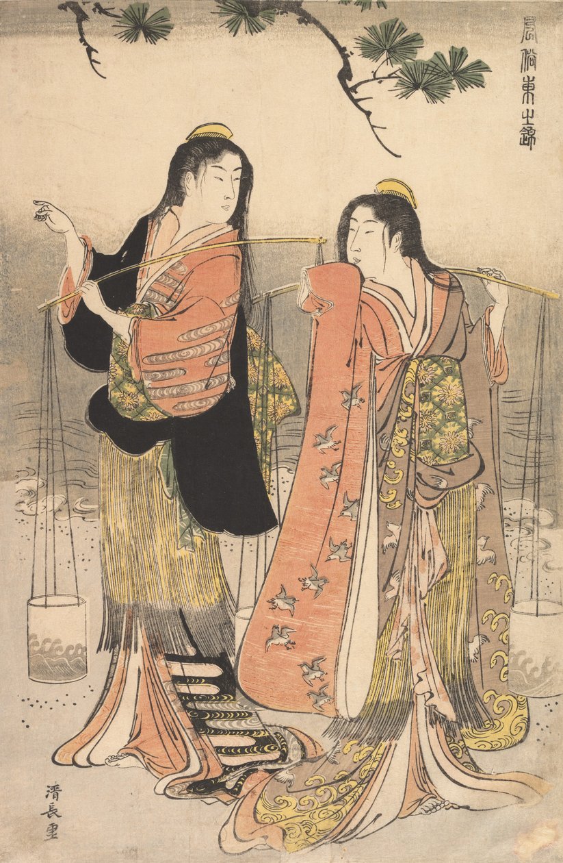 Las doncellas de Suma Shiokumi, Suma de Torii Kiyonaga