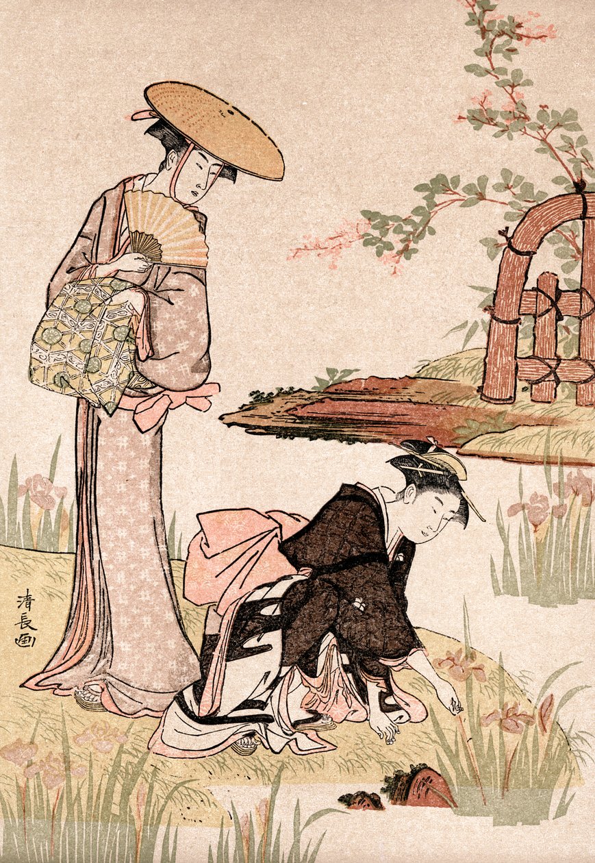 El jardín de los lirios de Torii Kiyonaga