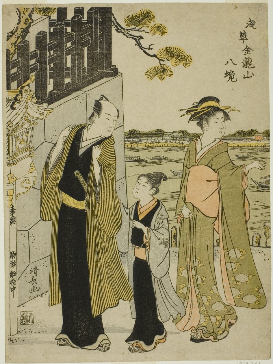 La Vista desde el Salón Komagata, de la serie "Ocho Recintos del Templo Kinryuzan en Asakusa (Asakusa Kinruzan hakkei)" de Torii Kiyonaga