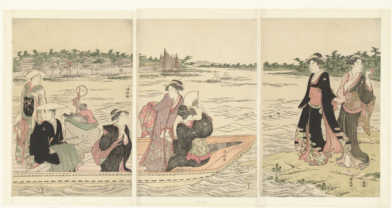 Ferry en el río Sumida. de Torii Kiyonaga