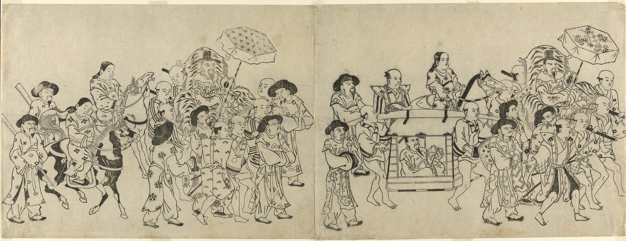 Llegada de la Embajada de Corea a Edo de Torii Kiyonobu I