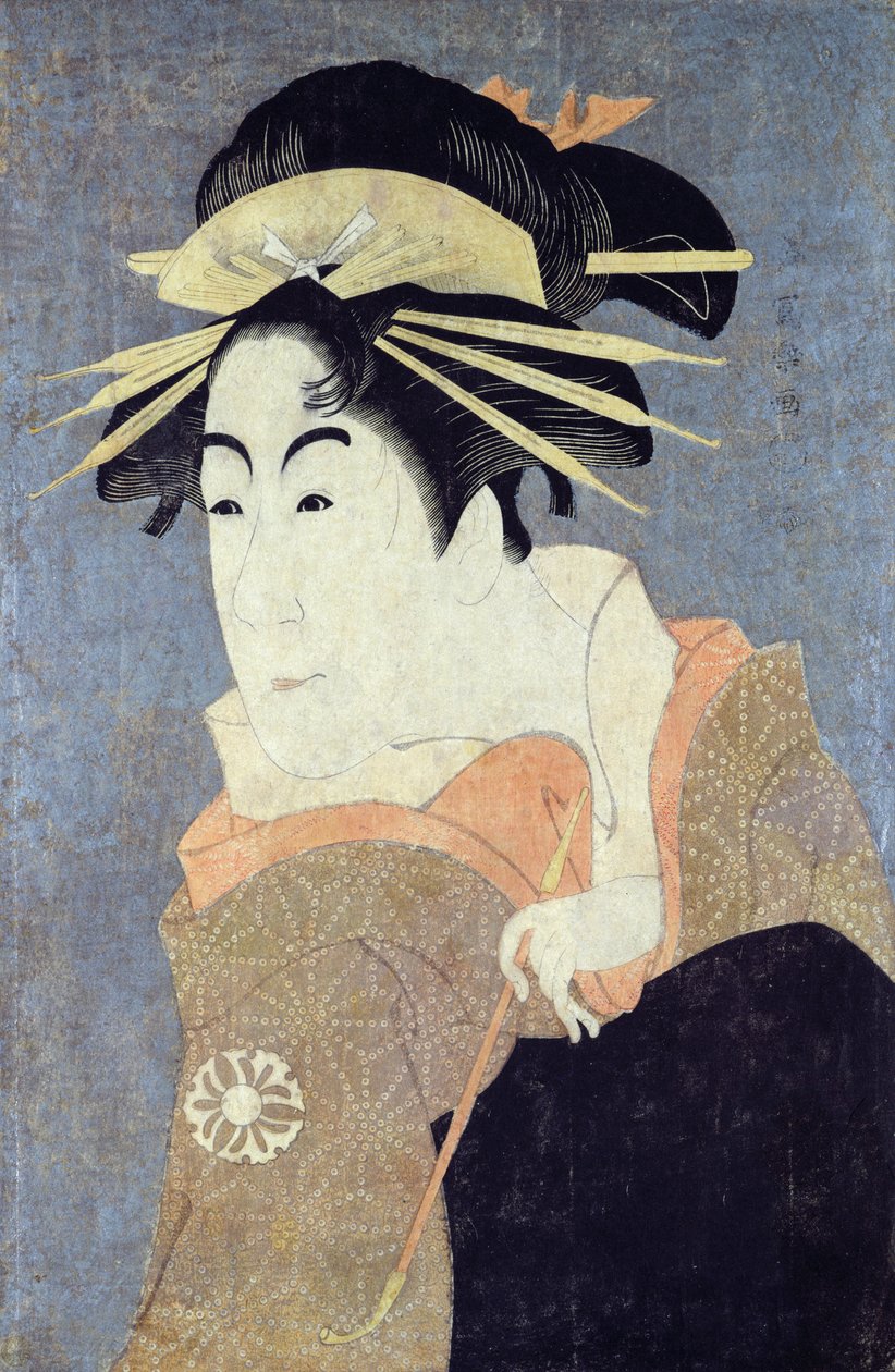 Matsumoto Yonesaburo en el papel de la cortesana Kewaizaka No Shosho (Shinobu) en la obra 