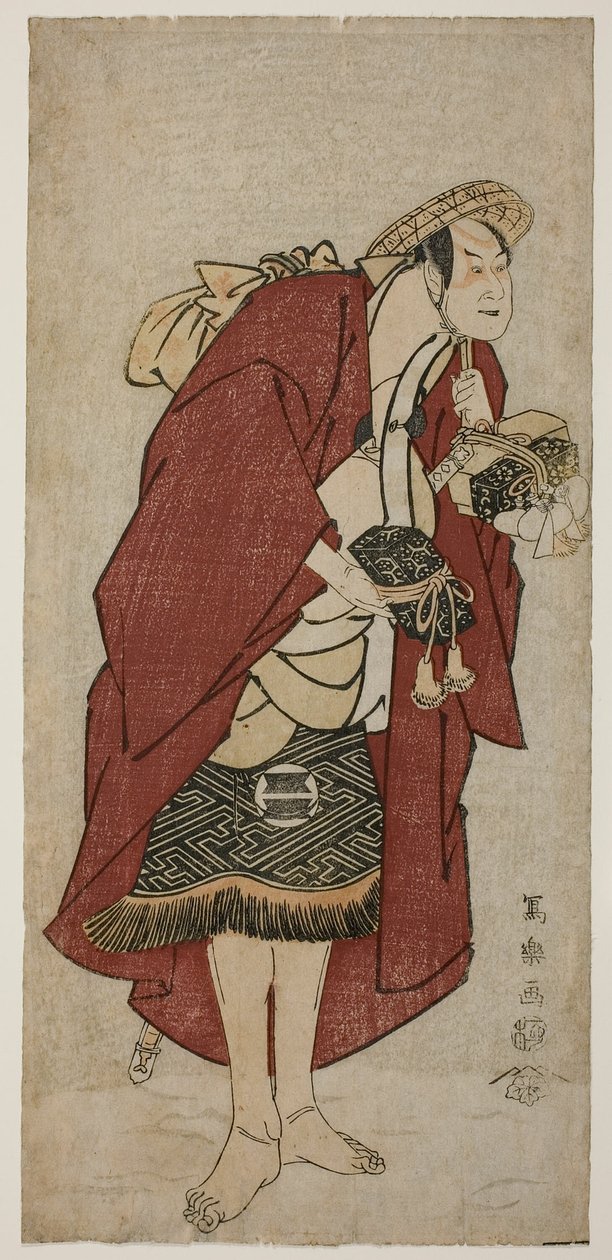 El actor Sakata Hangoro III como el novio Abumizuri no Iwazo en Koriyama, en realidad Kurisaka Taro Tomonori de Toshusai Sharaku