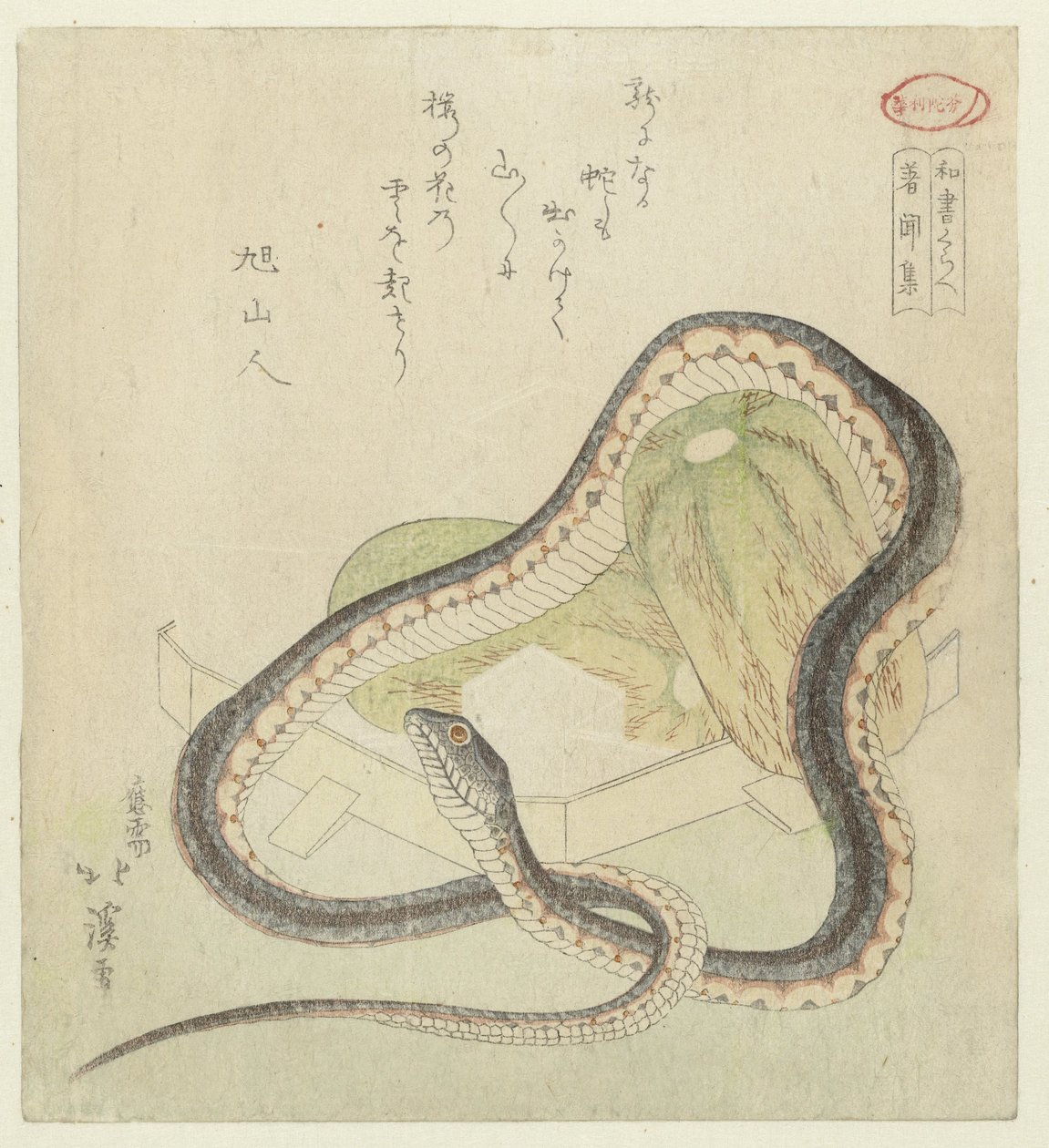 Una antología de cosas escuchadas, pasadas y presentes. Chomonjû (título sobre objeto) Una comparación de escritos japoneses (título de la serie) washo kurabe (título de la serie sobre el objeto) de Totoya Hokkei