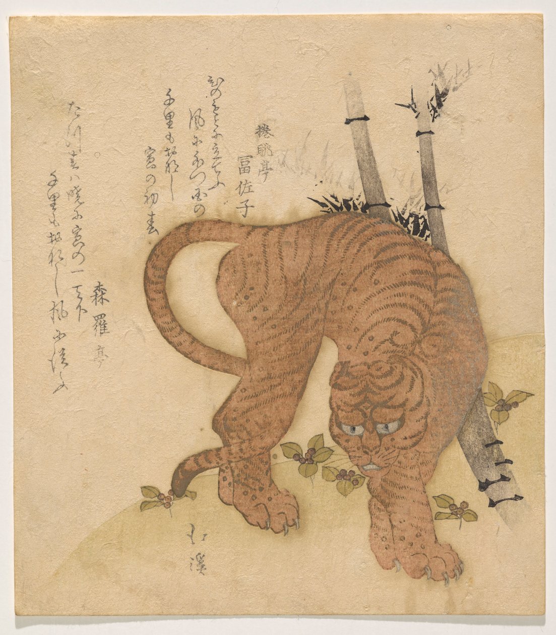 Tigre haciendo una pose de Totoya Hokkei