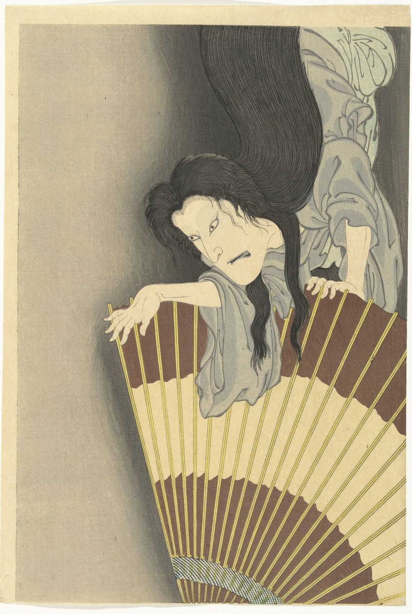 Samurai Aoyama y el fantasma Okiku de Toyohara Kunichika