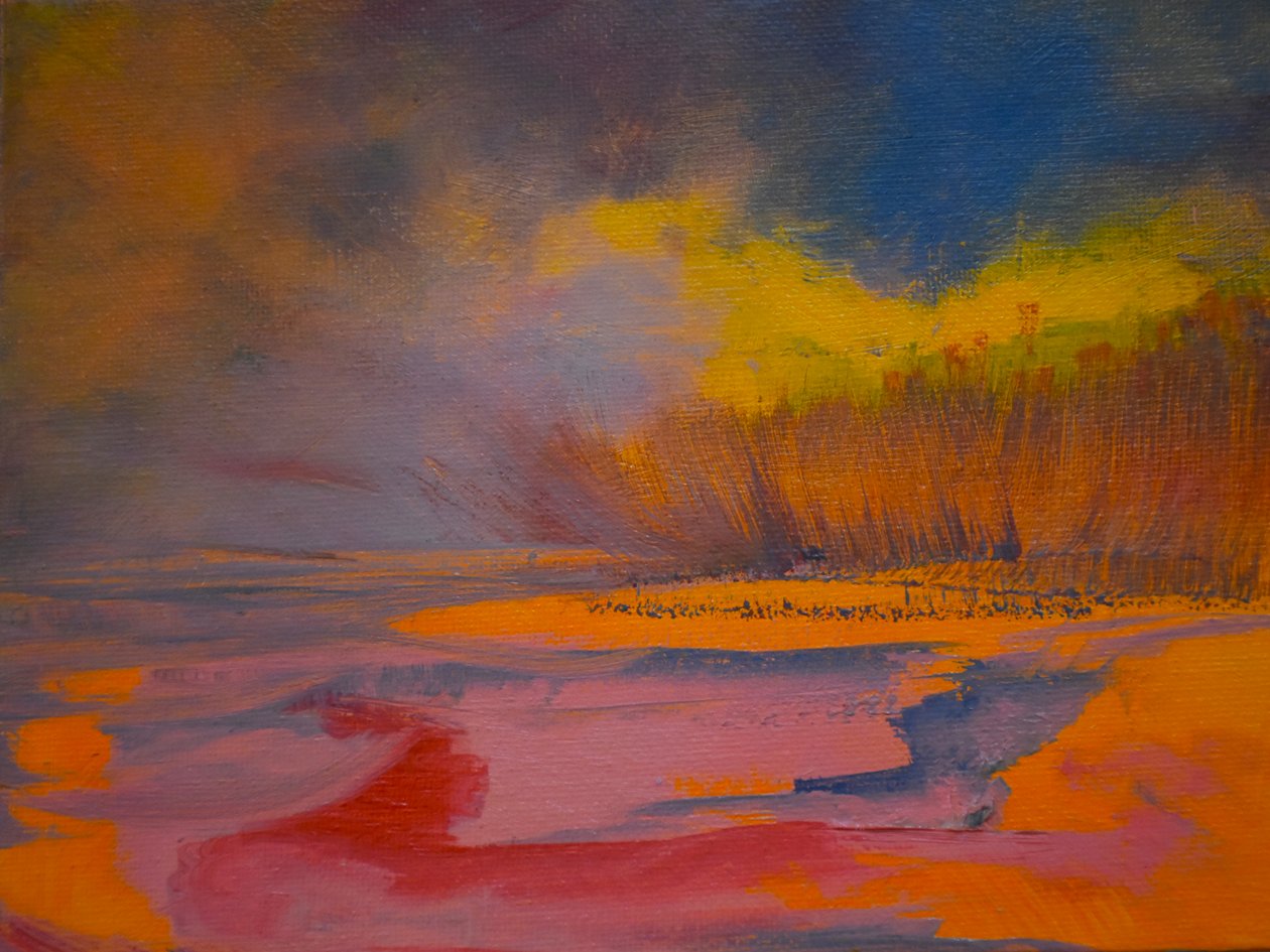 Tangerine Dreamscape 2, 2024 (óleo sobre lienzo) de Tracy Lambros